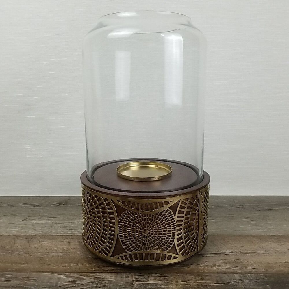 Mondell Hurricane Candle Holder Boho Handcrafted Mango Wood Christopher Knight